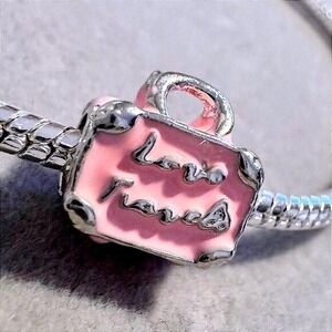 Pink Travel Bag Charm fits PANDORA